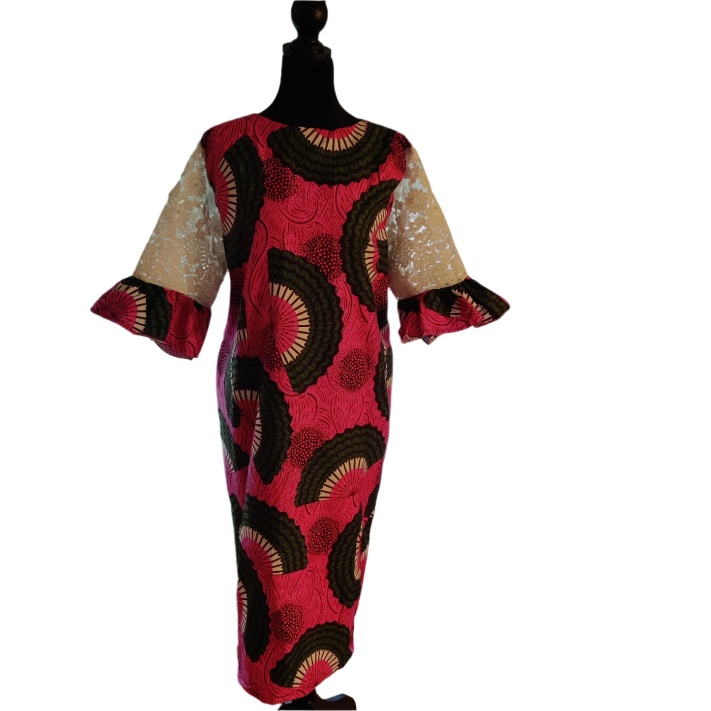African Straight Lace Sleeve Dress