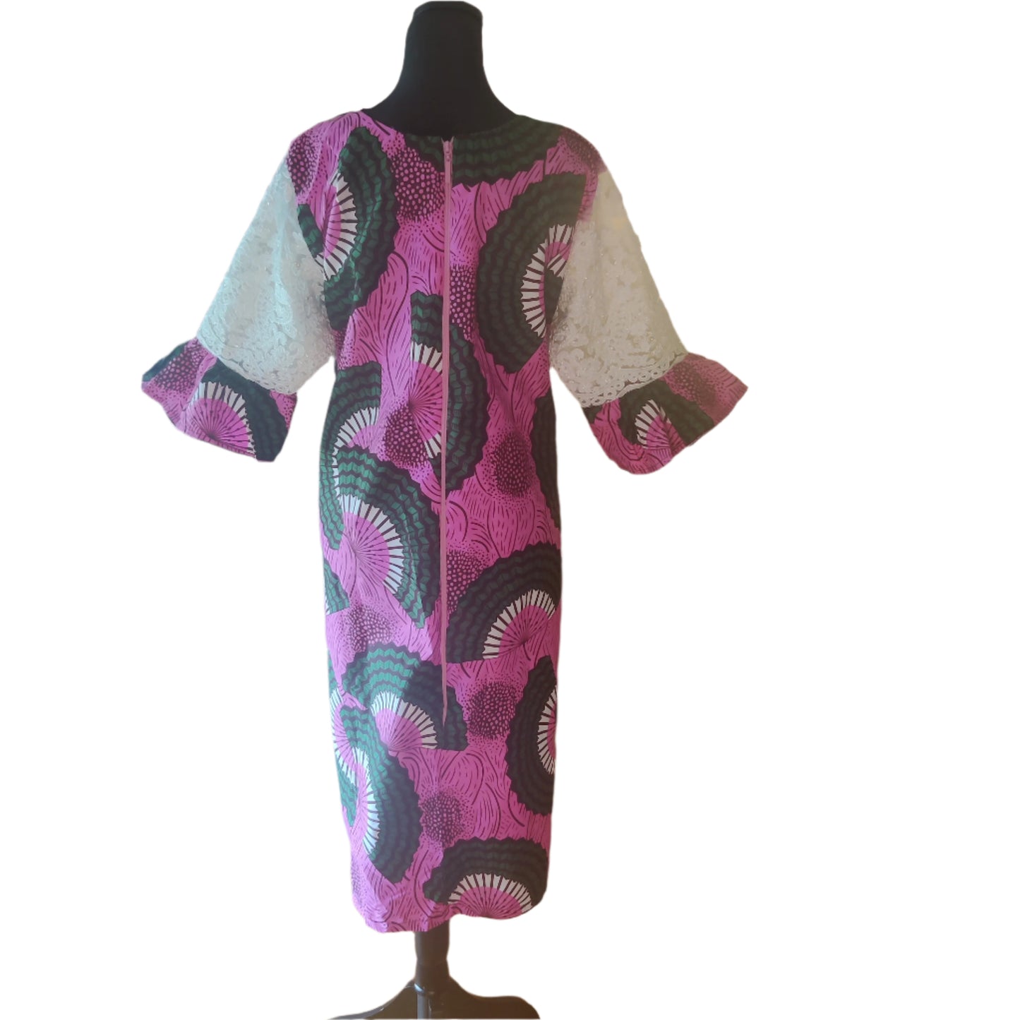 African Straight Lace Sleeve Dress