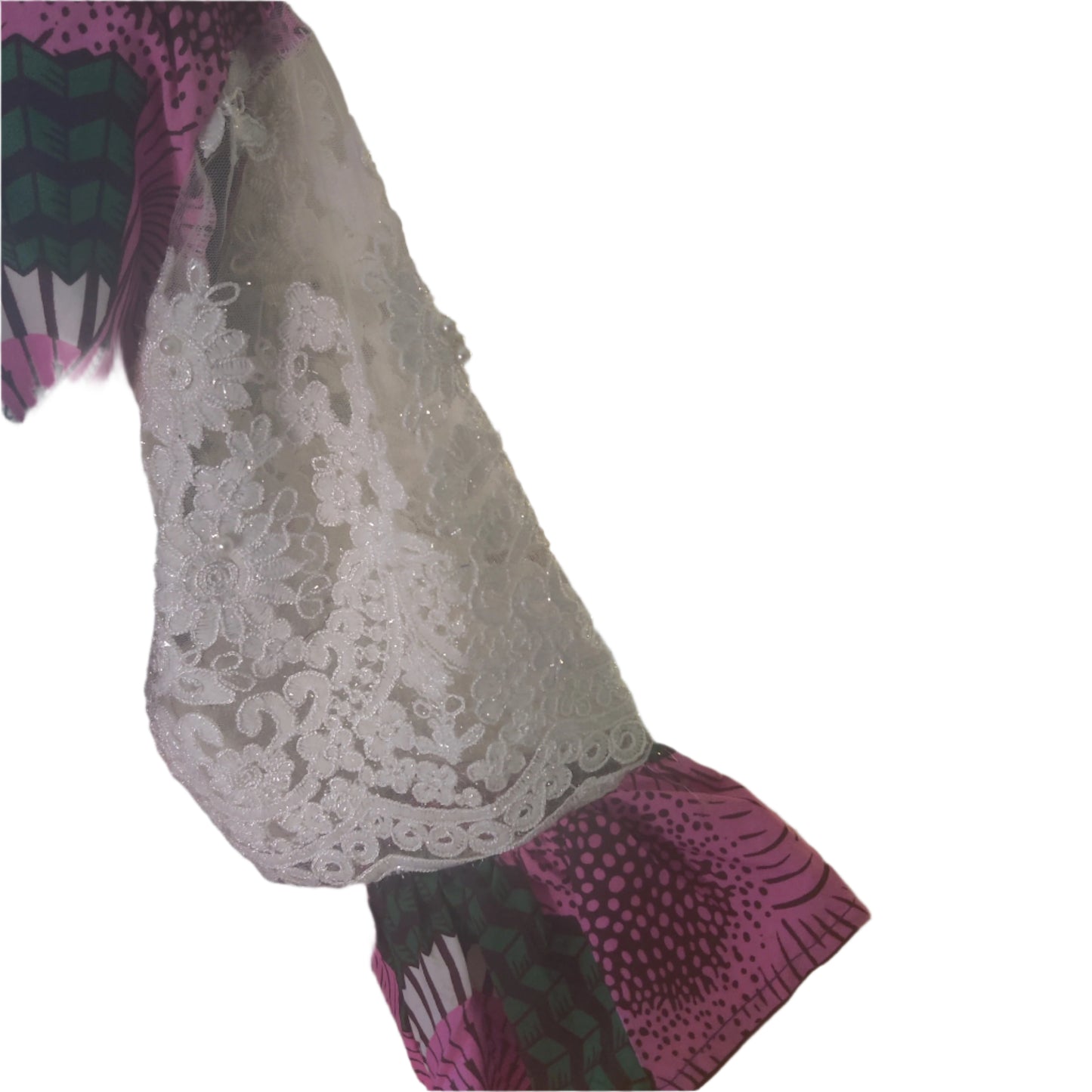 African Straight Lace Sleeve Dress