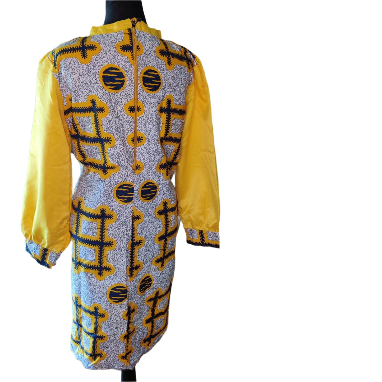 Sleeved Straight African Dress