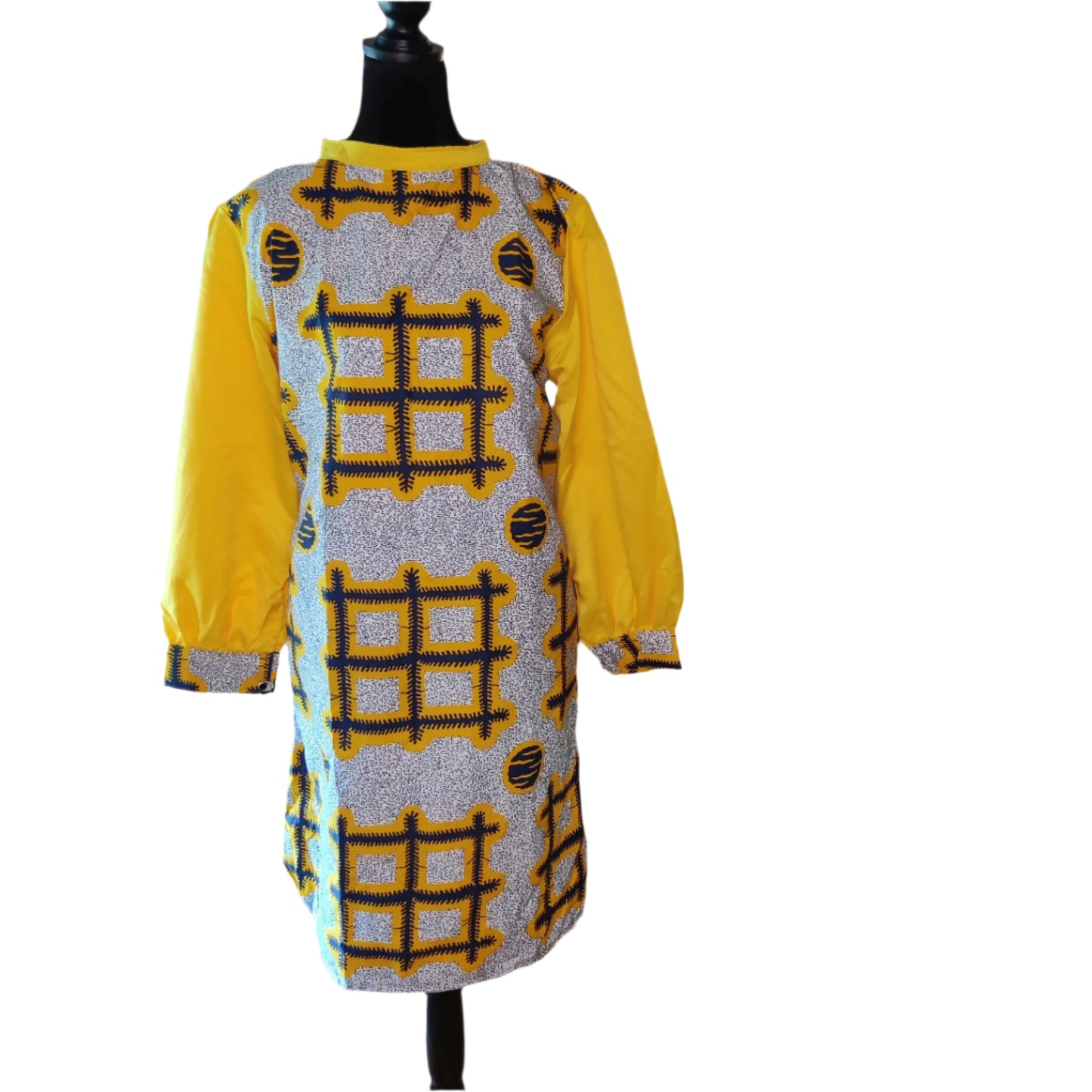 Sleeved Straight African Dress