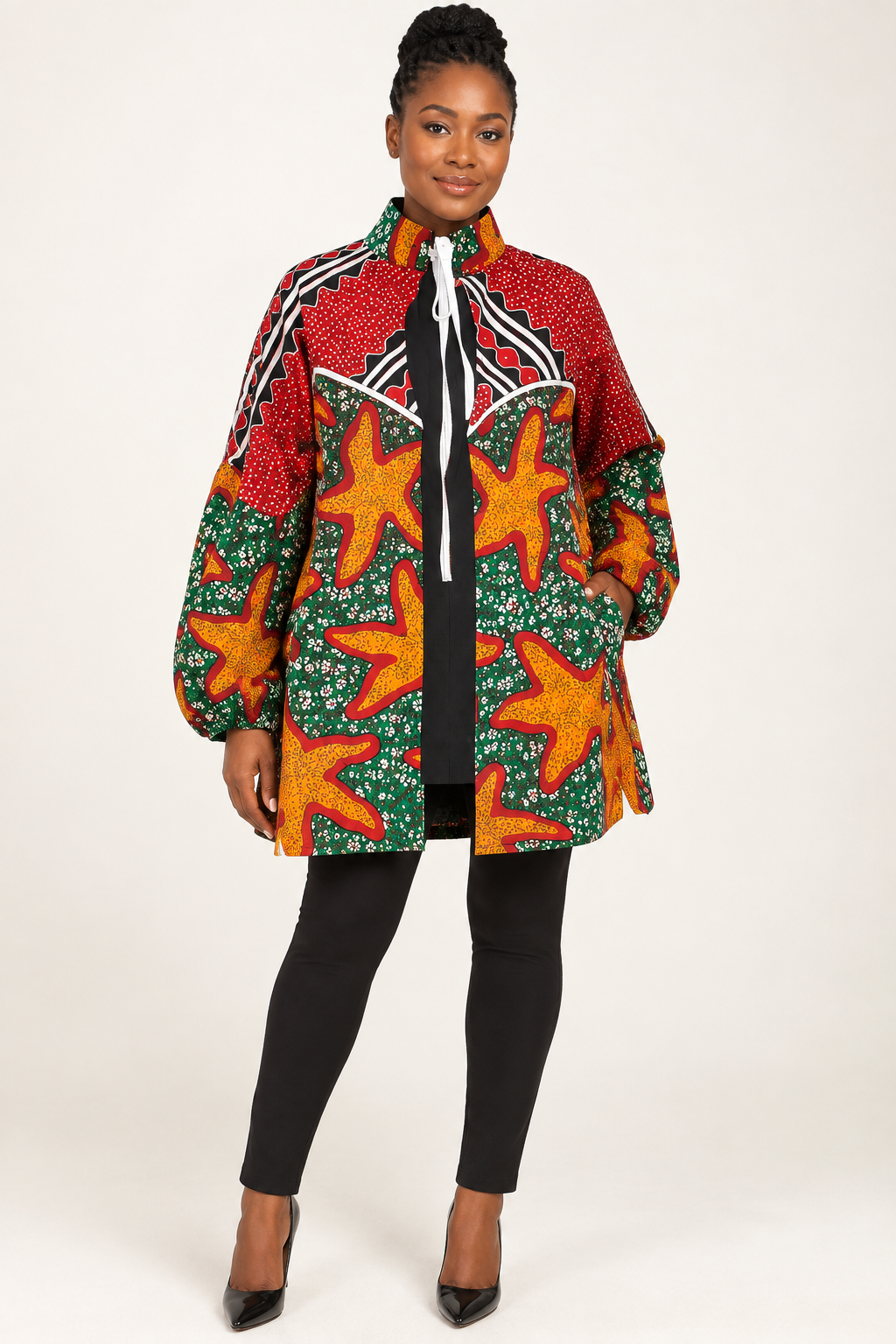 African Front Tie Jacket
