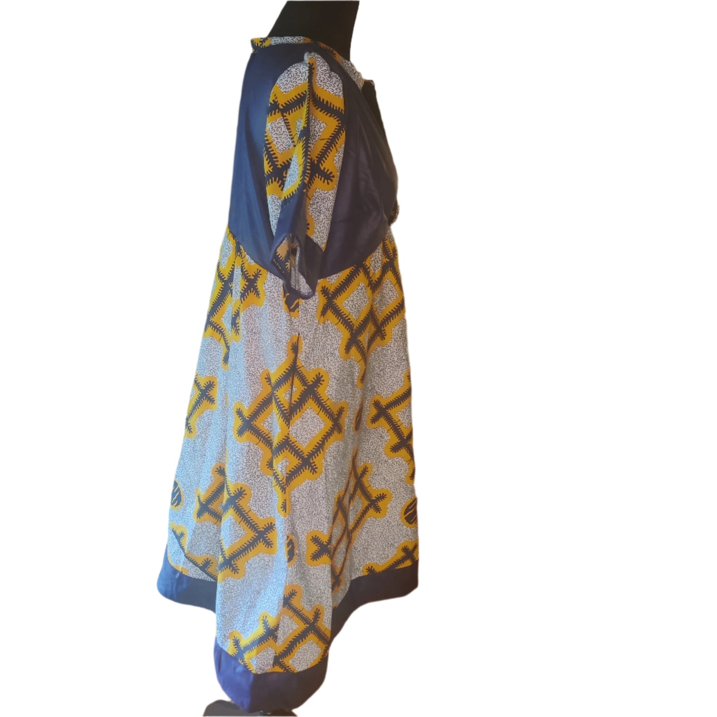 African A Line Dress with Black Sleeves