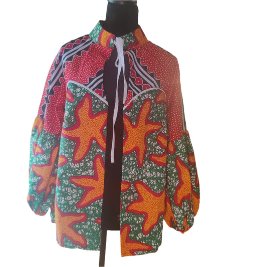 African Front Tie Jacket