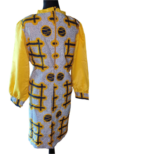 Sleeved Straight African Dress