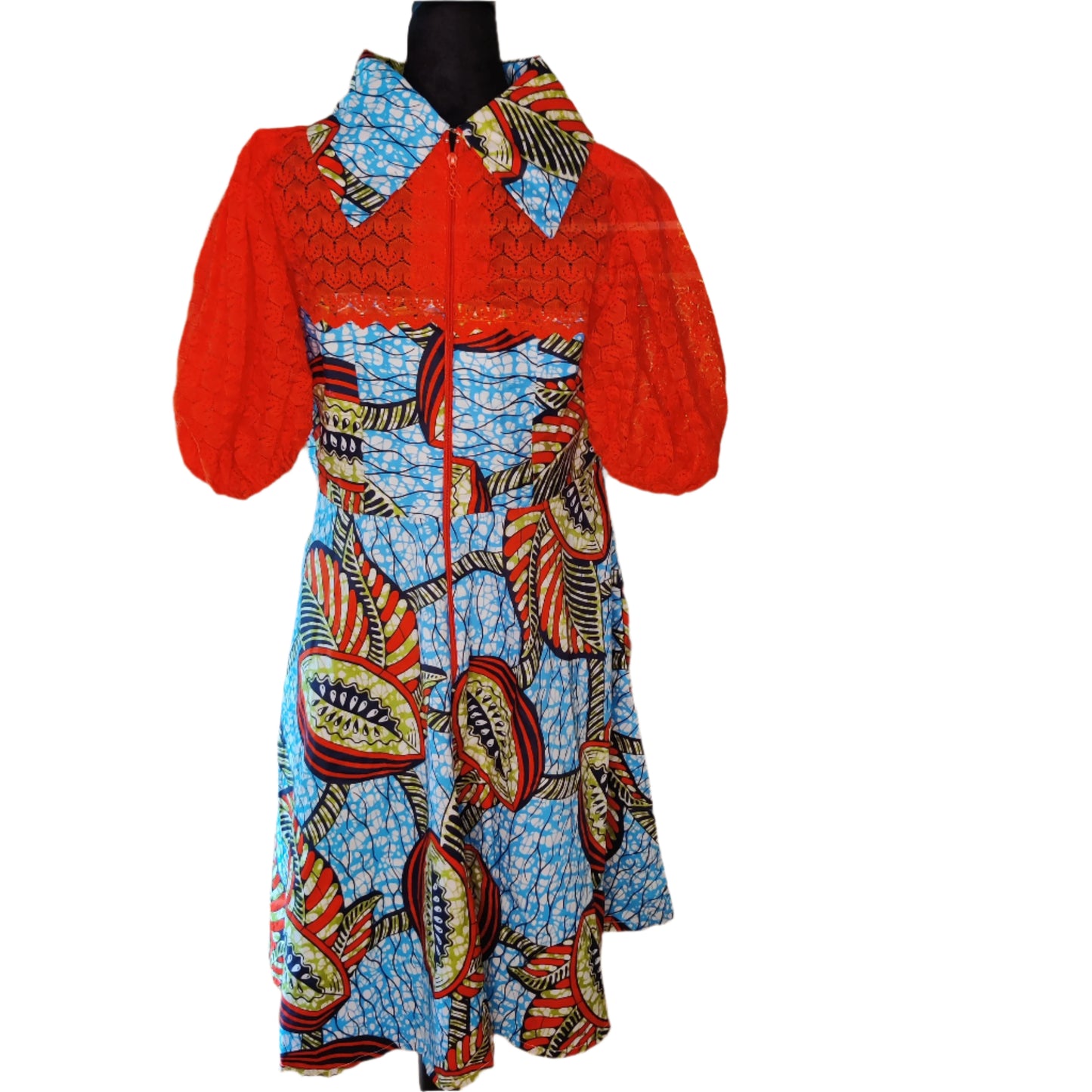 Flared Lace Bodice African Dress