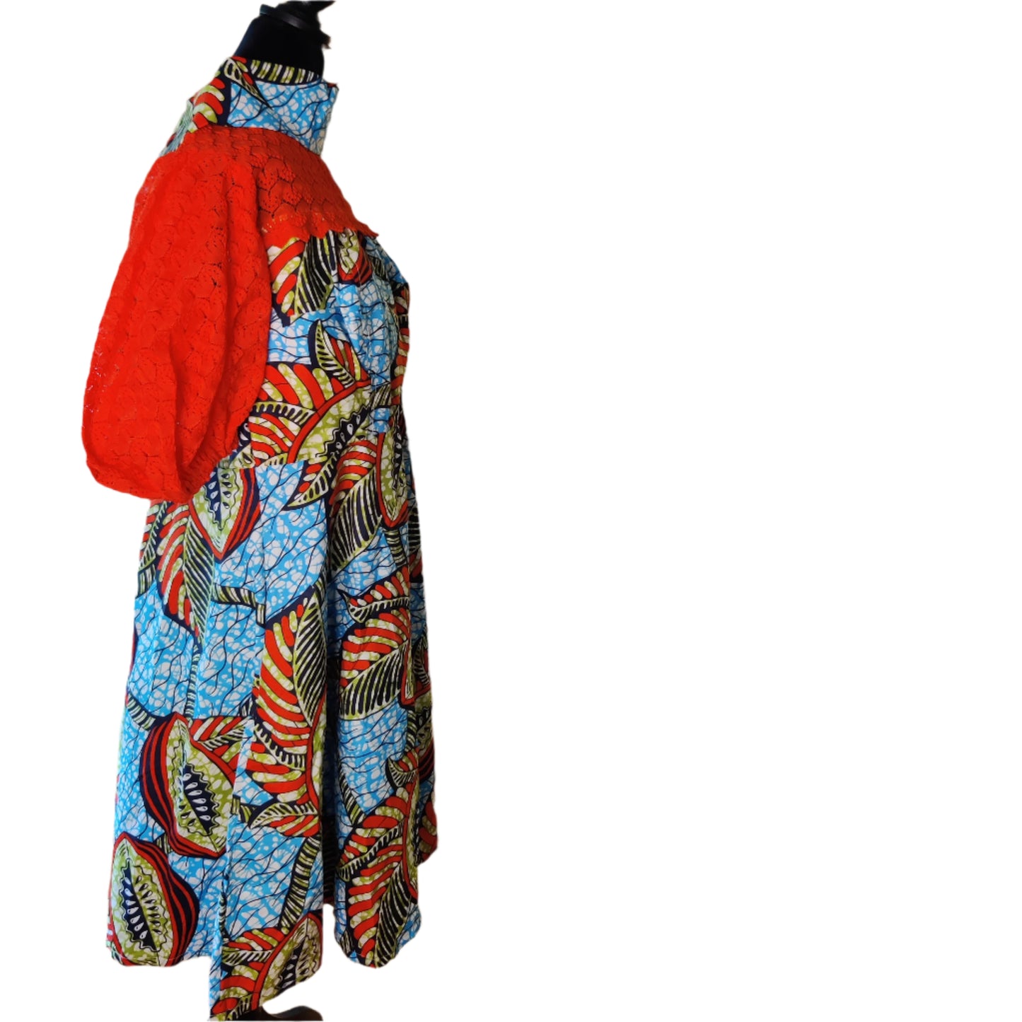 Flared Lace Bodice African Dress