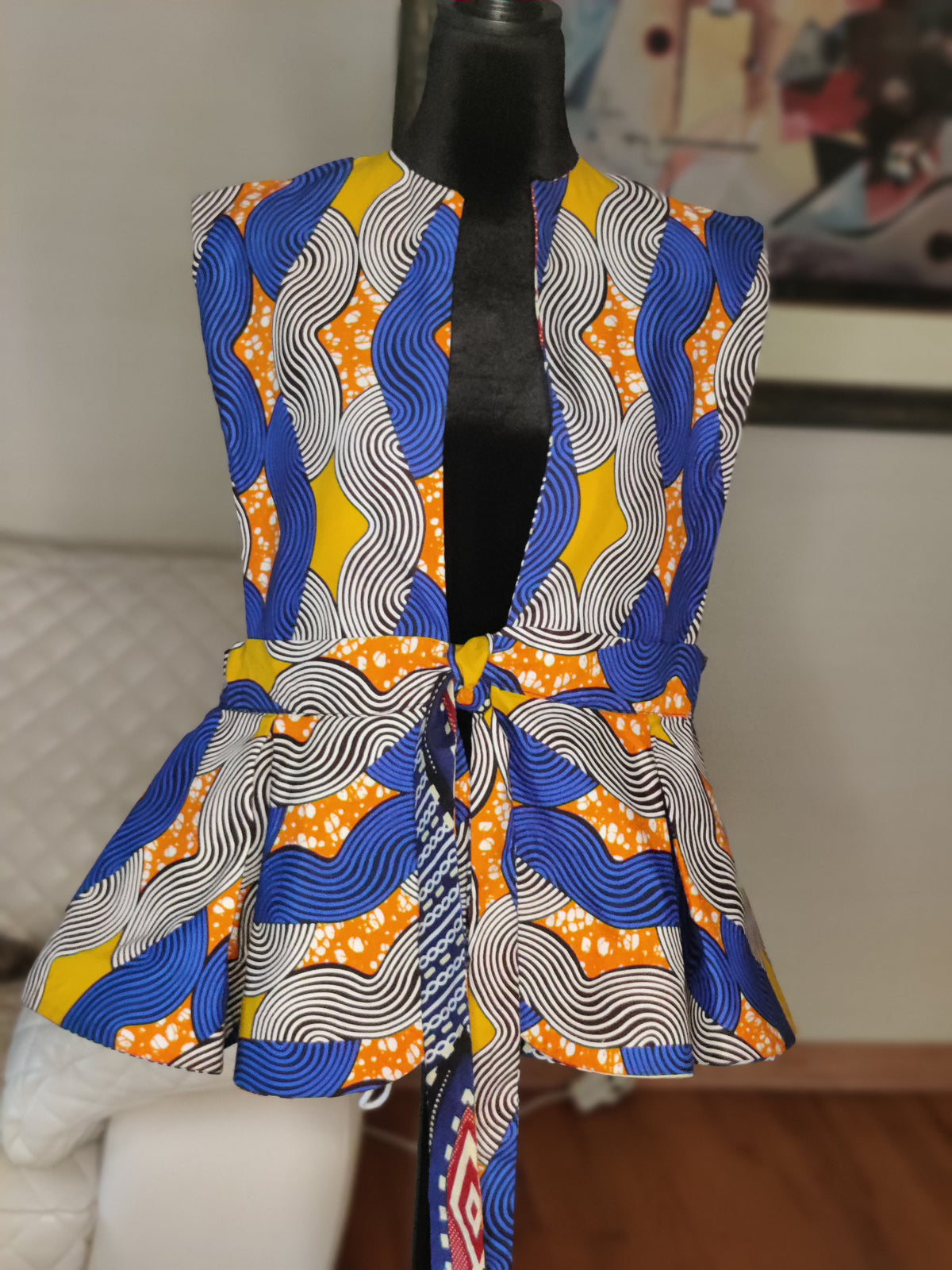 African Reversible Peplum Blouse