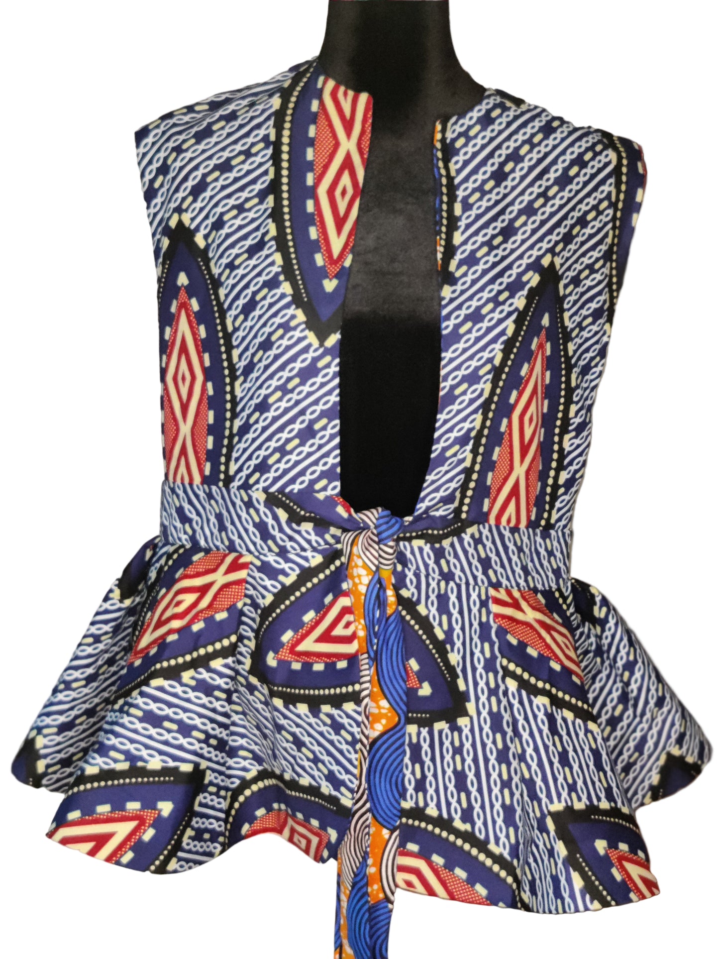 African Reversible Peplum Blouse