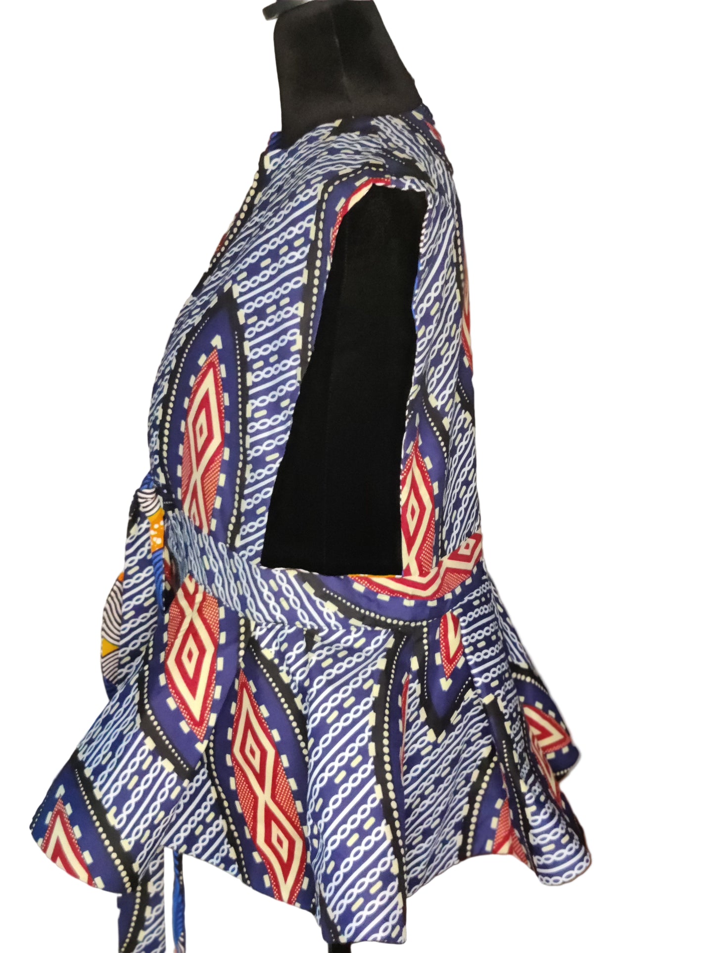 African Reversible Peplum Blouse