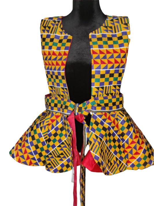 African Reversible Peplum Blouse