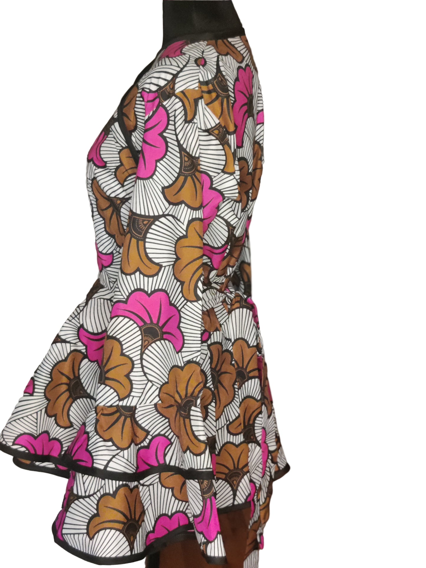 African Wrap Layered Bell Sleeve Blouse