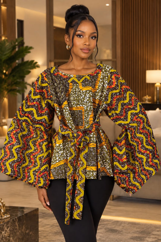African Kimono Sleeve Blouse