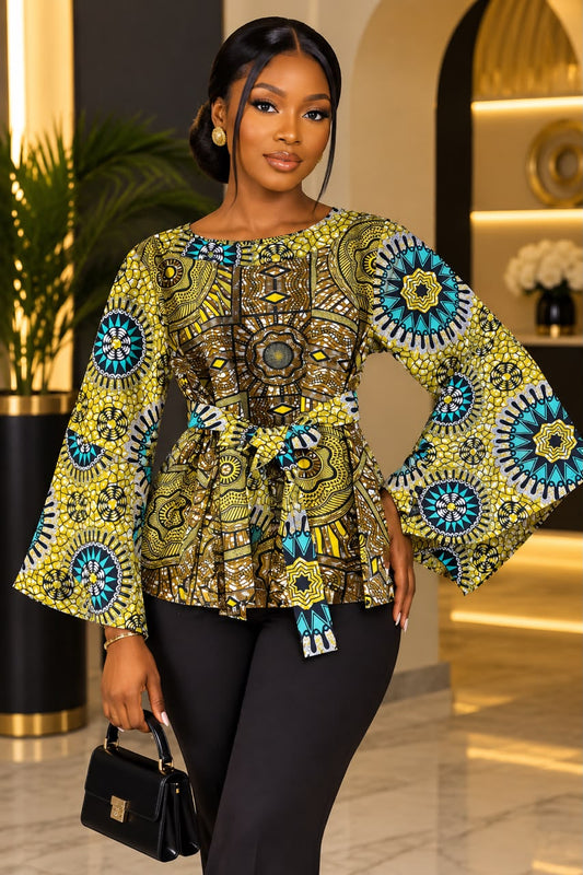 African Kimono Sleeve Blouse